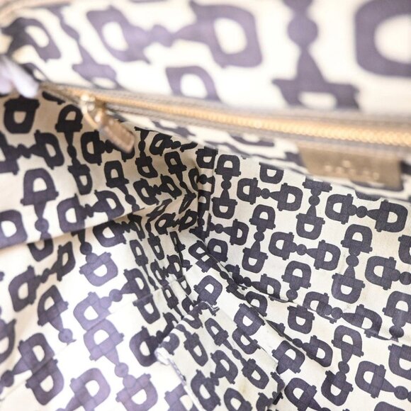 GUCCI GG Sherry Line ShoulderTote Bag Canvas Leather Beige Italy - Picture 9 of 14